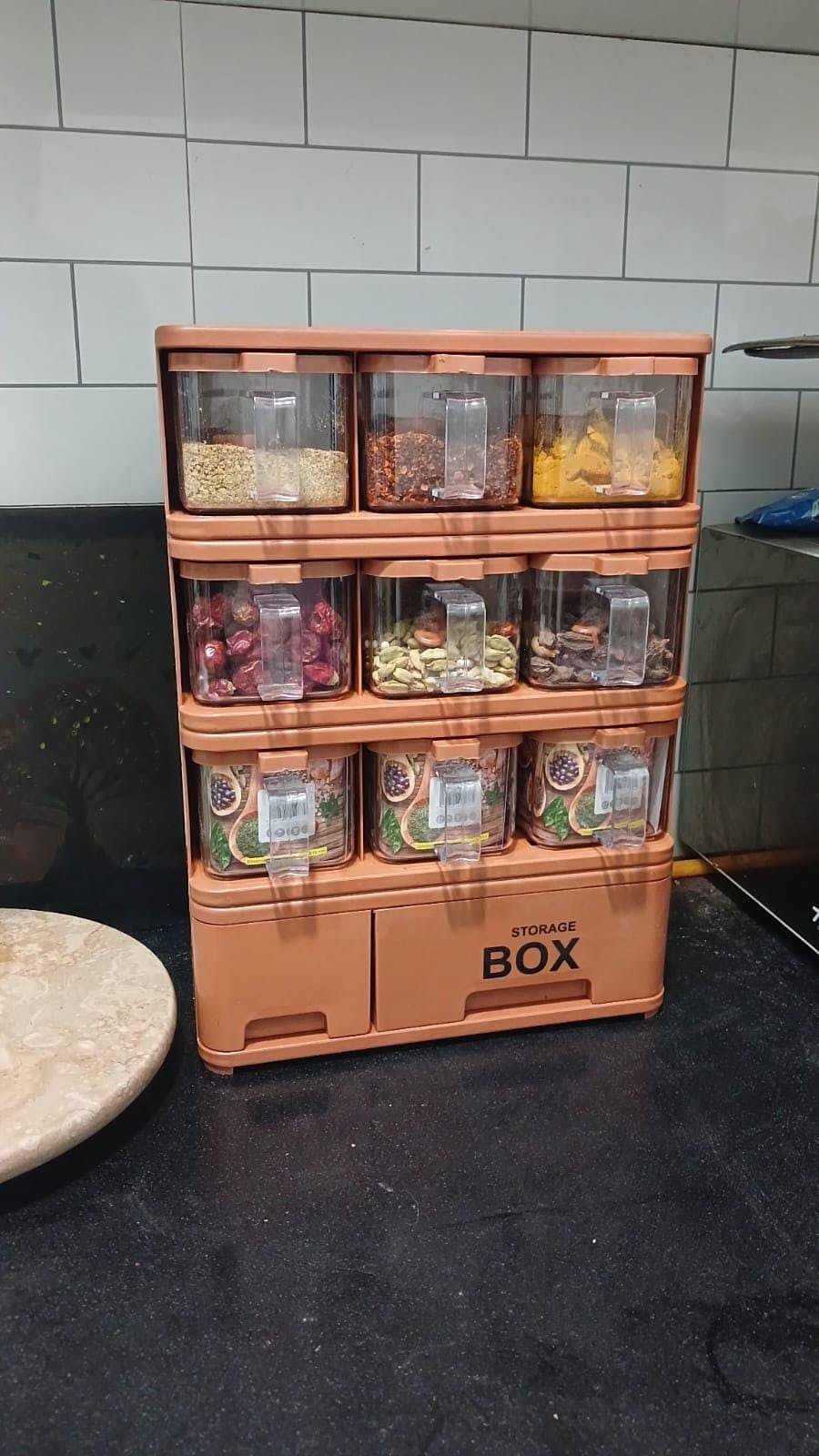 Spice Rack Storage Box 9x1