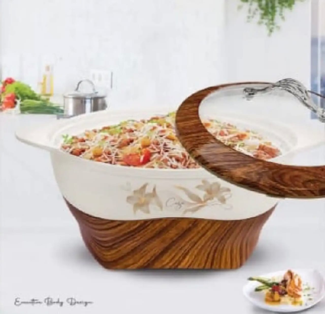 Woody Casserole Hotpot Set (Glass Top) | 3 Pcs