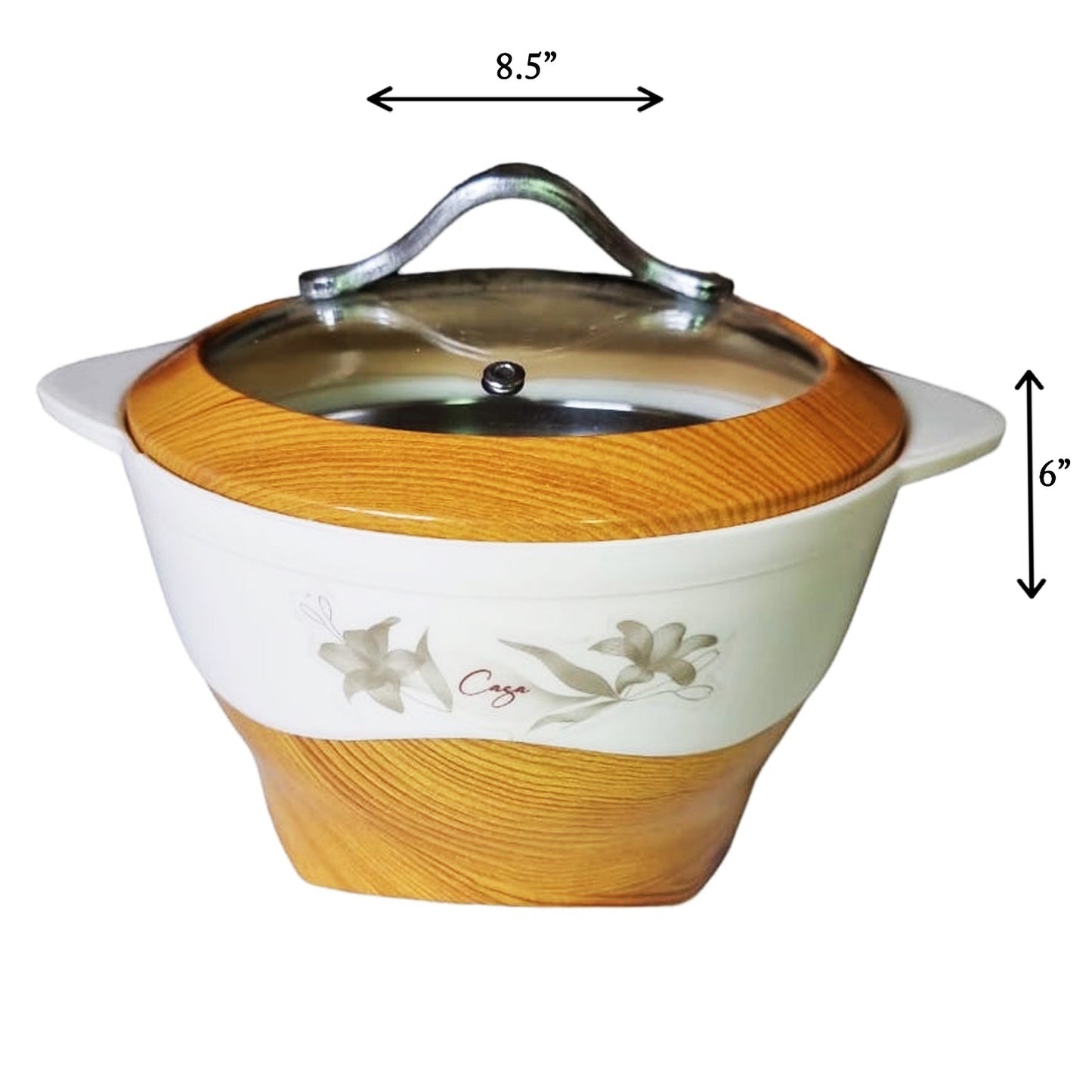 Woody Casserole Hotpot Set (Glass Top) | 3 Pcs
