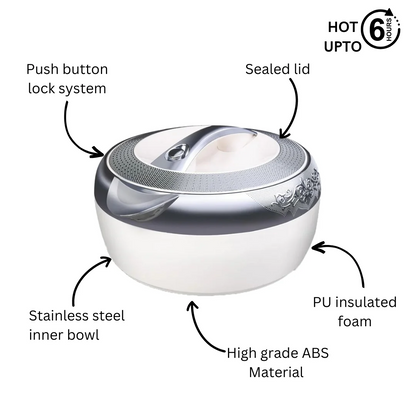 Casserole Hotpot Set | Premium white & Silver (Glass Top)