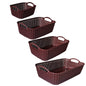 Rattan Style Rectangle Basket Set | 4 Pcs
