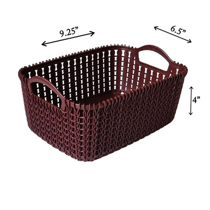 Rattan Style Rectangle Basket Set | 4 Pcs