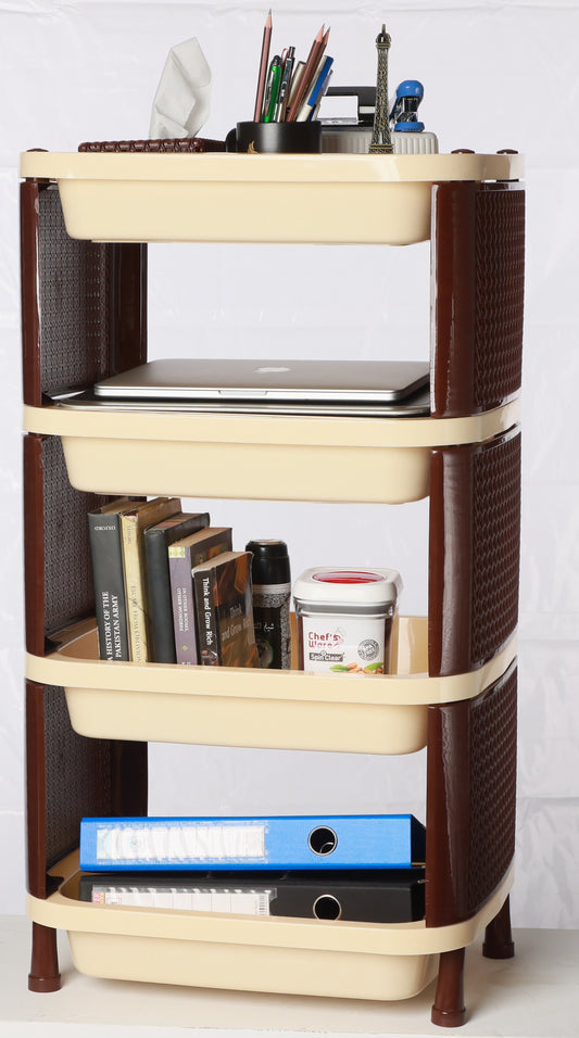 Rattan Style Multipurpose Rack | 4 Trays