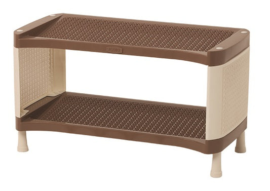 Rattan Style Shoe Rack | 2 Layer