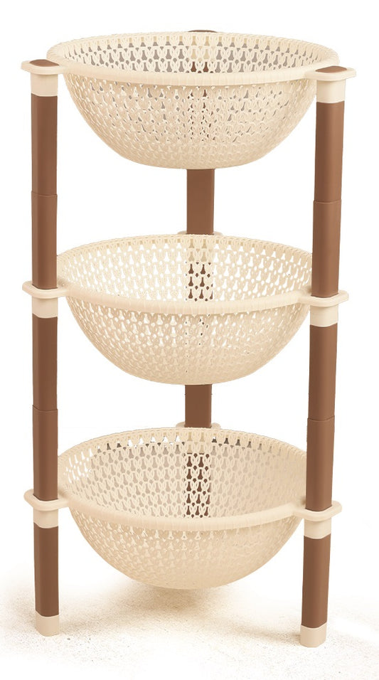 Rattan Style Vegetable Rack | 3 Layers
