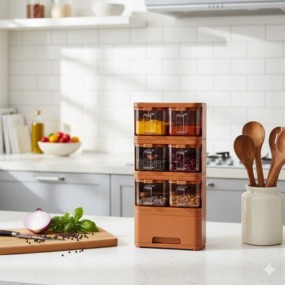 Spice Tower Rack Storage Box 6x1