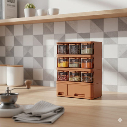 Spice Tower Rack Storage Box Square 6x1