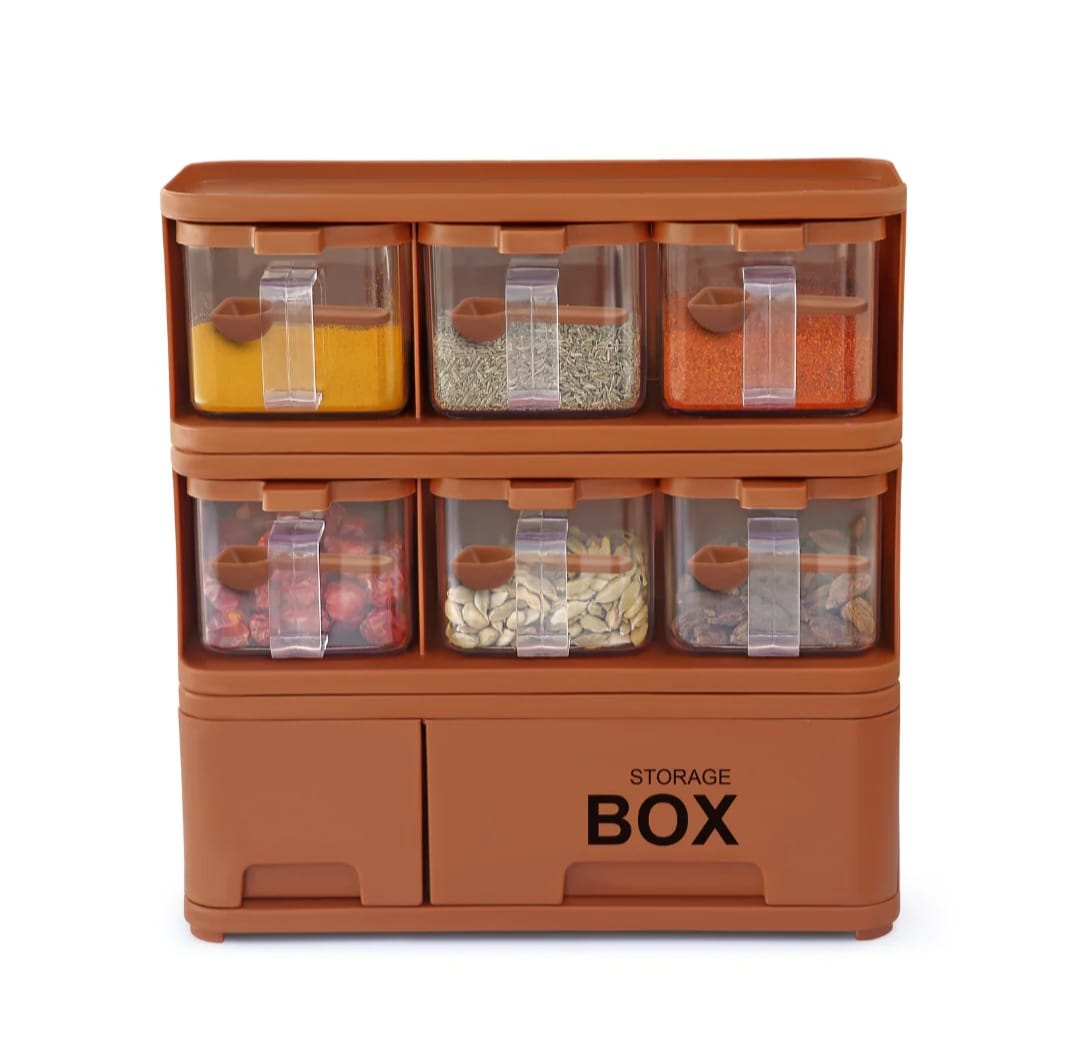 Spice Tower Rack Storage Box Square 6x1