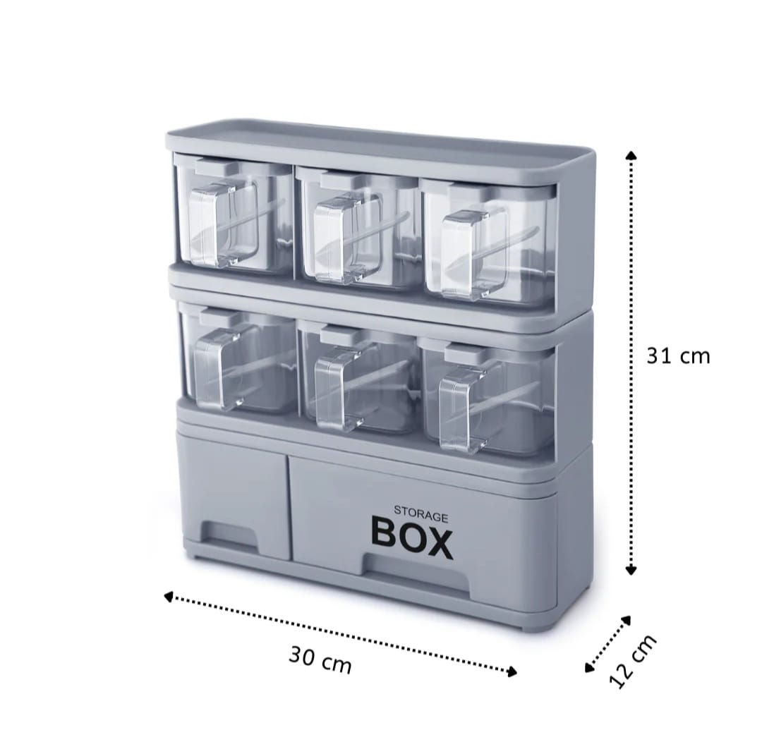 Spice Tower Rack Storage Box Square 6x1