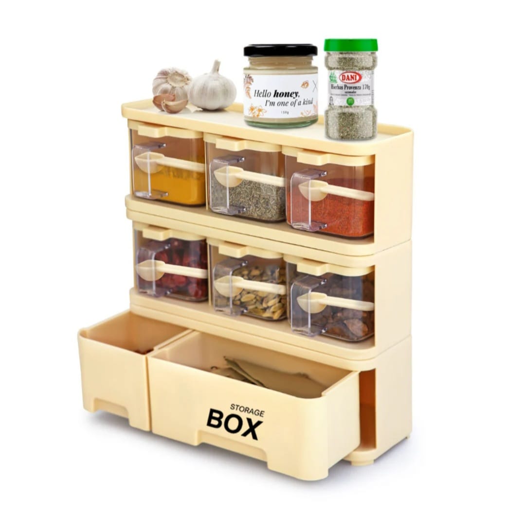 Spice Tower Rack Storage Box Square 6x1